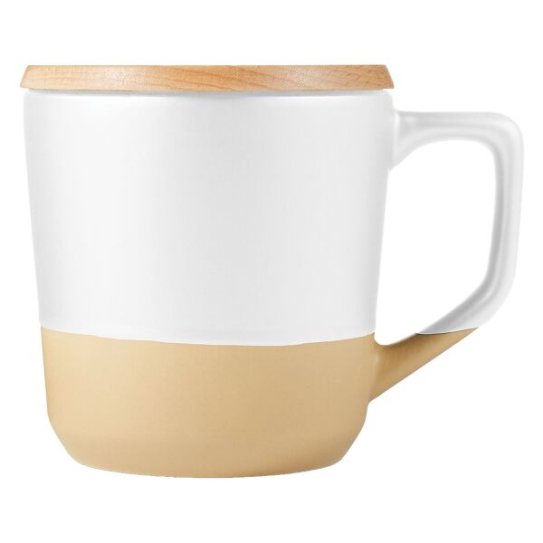 16.5oz Boston Ceramic Mug With Wood Lid In Mailer Thumbnail