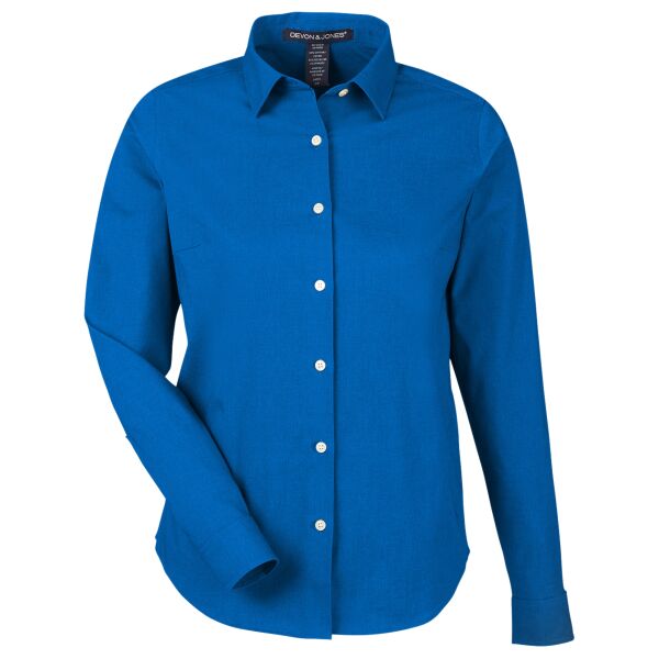 CrownLux Performance® Ladies' Spencer Poplin Shirt Thumbnail