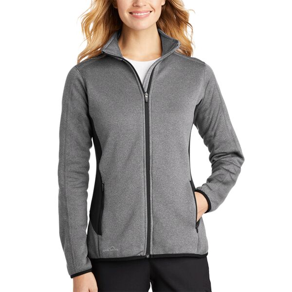 Women's Full Zip Heather Stretch Fleece Jacket Thumbnail