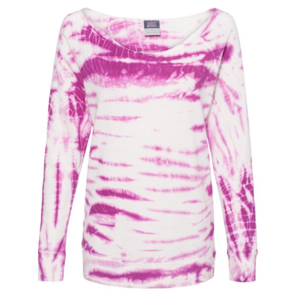 Women's French Terry Off-the-Shoulder Tie-Dyed Sweatshirt Thumbnail