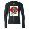 Unisex Triblend Lightweight Full-Zip Hooded Long Sleeve Tee Thumbnail