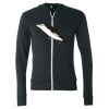 Unisex Triblend Lightweight Full-Zip Hooded Long Sleeve Tee Thumbnail