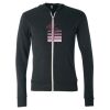 Unisex Triblend Lightweight Full-Zip Hooded Long Sleeve Tee Thumbnail