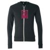 Unisex Triblend Lightweight Full-Zip Hooded Long Sleeve Tee Thumbnail