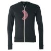 Unisex Triblend Lightweight Full-Zip Hooded Long Sleeve Tee Thumbnail