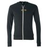 Unisex Triblend Lightweight Full-Zip Hooded Long Sleeve Tee Thumbnail