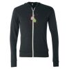 Unisex Triblend Lightweight Full-Zip Hooded Long Sleeve Tee Thumbnail