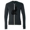 Unisex Triblend Lightweight Full-Zip Hooded Long Sleeve Tee Thumbnail