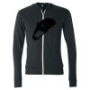 Unisex Triblend Lightweight Full-Zip Hooded Long Sleeve Tee Thumbnail