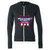 Unisex Triblend Lightweight Full-Zip Hooded Long Sleeve Tee Thumbnail
