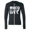 Unisex Triblend Lightweight Full-Zip Hooded Long Sleeve Tee Thumbnail