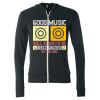 Unisex Triblend Lightweight Full-Zip Hooded Long Sleeve Tee Thumbnail