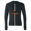 Unisex Triblend Lightweight Full-Zip Hooded Long Sleeve Tee Thumbnail