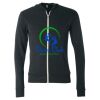 Unisex Triblend Lightweight Full-Zip Hooded Long Sleeve Tee Thumbnail