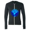 Unisex Triblend Lightweight Full-Zip Hooded Long Sleeve Tee Thumbnail