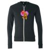 Unisex Triblend Lightweight Full-Zip Hooded Long Sleeve Tee Thumbnail