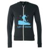 Unisex Triblend Lightweight Full-Zip Hooded Long Sleeve Tee Thumbnail