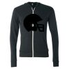 Unisex Triblend Lightweight Full-Zip Hooded Long Sleeve Tee Thumbnail
