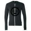 Unisex Triblend Lightweight Full-Zip Hooded Long Sleeve Tee Thumbnail