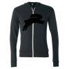 Unisex Triblend Lightweight Full-Zip Hooded Long Sleeve Tee Thumbnail