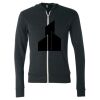 Unisex Triblend Lightweight Full-Zip Hooded Long Sleeve Tee Thumbnail