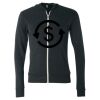 Unisex Triblend Lightweight Full-Zip Hooded Long Sleeve Tee Thumbnail