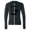 Unisex Triblend Lightweight Full-Zip Hooded Long Sleeve Tee Thumbnail