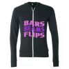 Unisex Triblend Lightweight Full-Zip Hooded Long Sleeve Tee Thumbnail